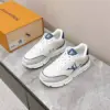 Louis Vuitton Women White Leather Sneakers With Blue Accents product view 1