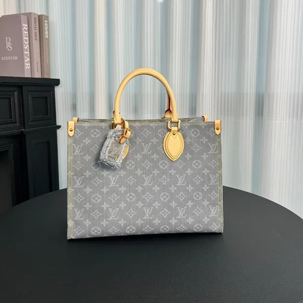 Louis Vuitton OnTheGo MM Tote Bag in Denim product view 1