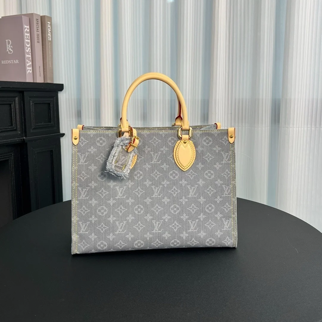 Louis Vuitton OnTheGo MM Tote Bag in Denim product view 1