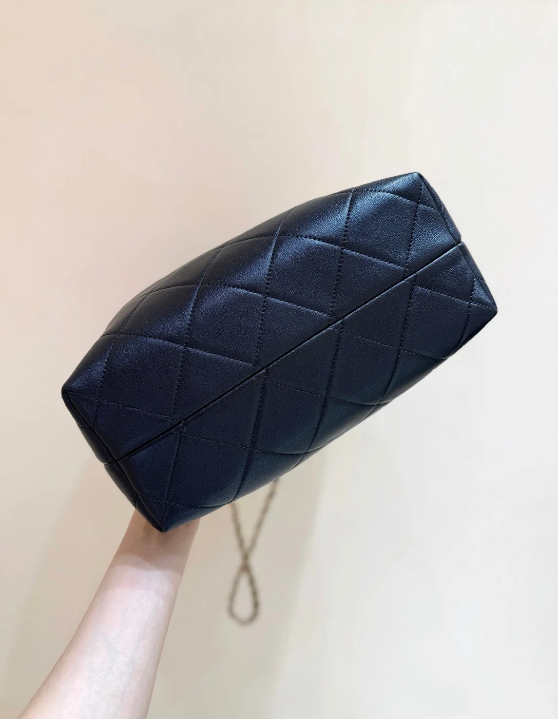 Chanel Suede Calfskin Shiny Lambskin Quilted Shopping Bag product view 5