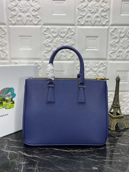 Prada Pra Galleria 32 Bag In Navy Blue Saffiano Leather product view 4