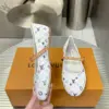 Louis Vuitton Women White Canvas Multicolor Print Leather Strap Flats product view 4