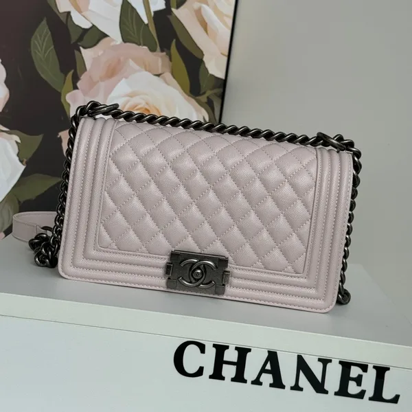 Chanel Boy Bag Medium 25 In Pink Calfskin product view 1