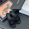 Chanel Women Black Velvet Quilted Slides product view 6