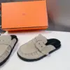 Hermès Women Beige Suede Buckle Mules product view 4