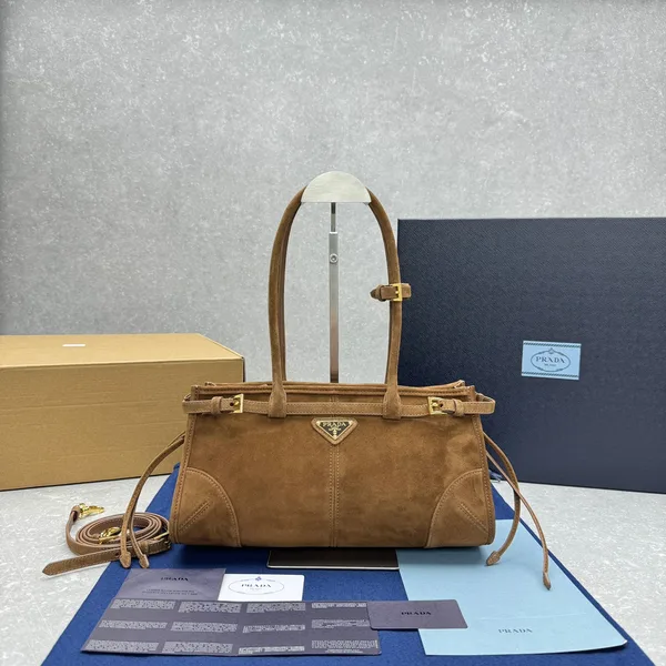 Prada Bonnie medium suede handbag for Women product view 1