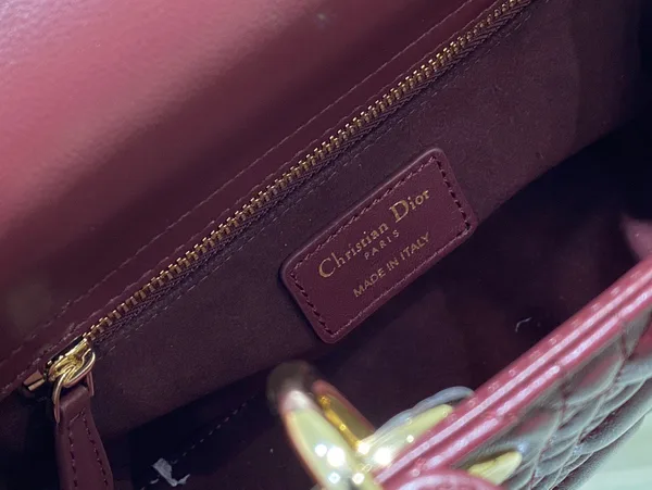 Dior Lady Abc High-end Women’s Handbag, Dark Red, Soft Leather 20 cm product view 8
