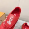 Louis Vuitton Women Red Leather Sneakers product view 2