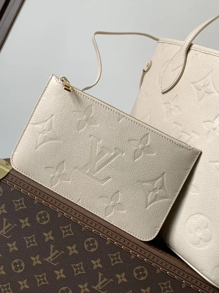 Louis Vuitton Neverfull 32 Light Beige Monogram Empreinte Leather Bag product view 4