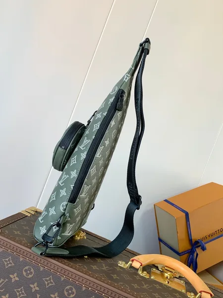 Louis Vuitton Duo Crossbag Bag 42 In Green And White Monogram Shadow Cowhide product view 7