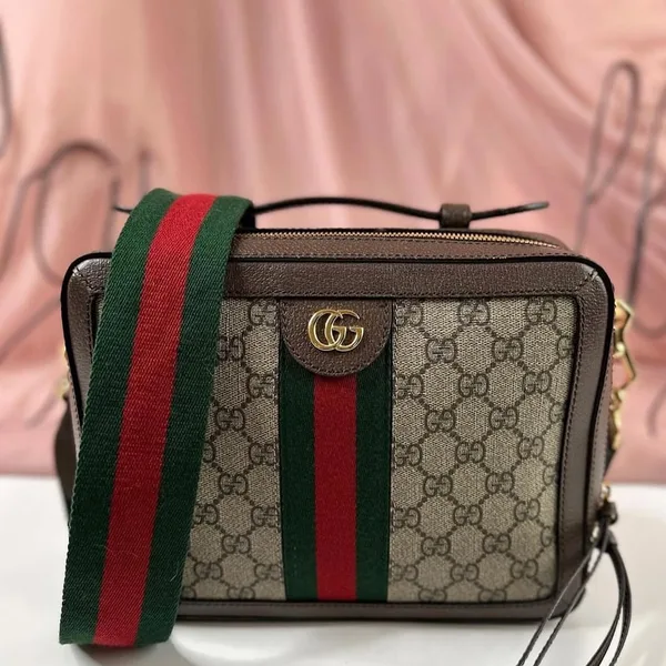 Gucci Brown Small GG Supreme Ophidia Bag product view 1