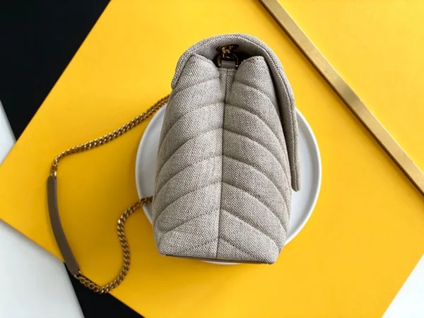 Saint Laurent Beige Suede Y Quilted Monogram Bag product view 4