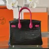 Hermès Birkin 30 Black/Pink Crocodile Leather – Custom Made Bag product view 8