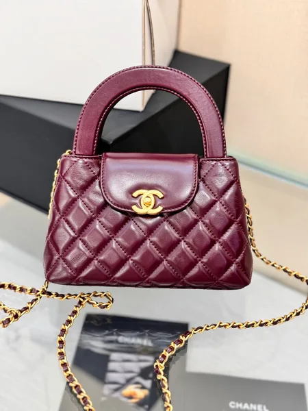 Chanel Kelly 19 In Wine Red Lambskin With Gold Hardware Bag product photo