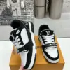 Louis Vuitton Women Black White Leather Sneakers product view 4