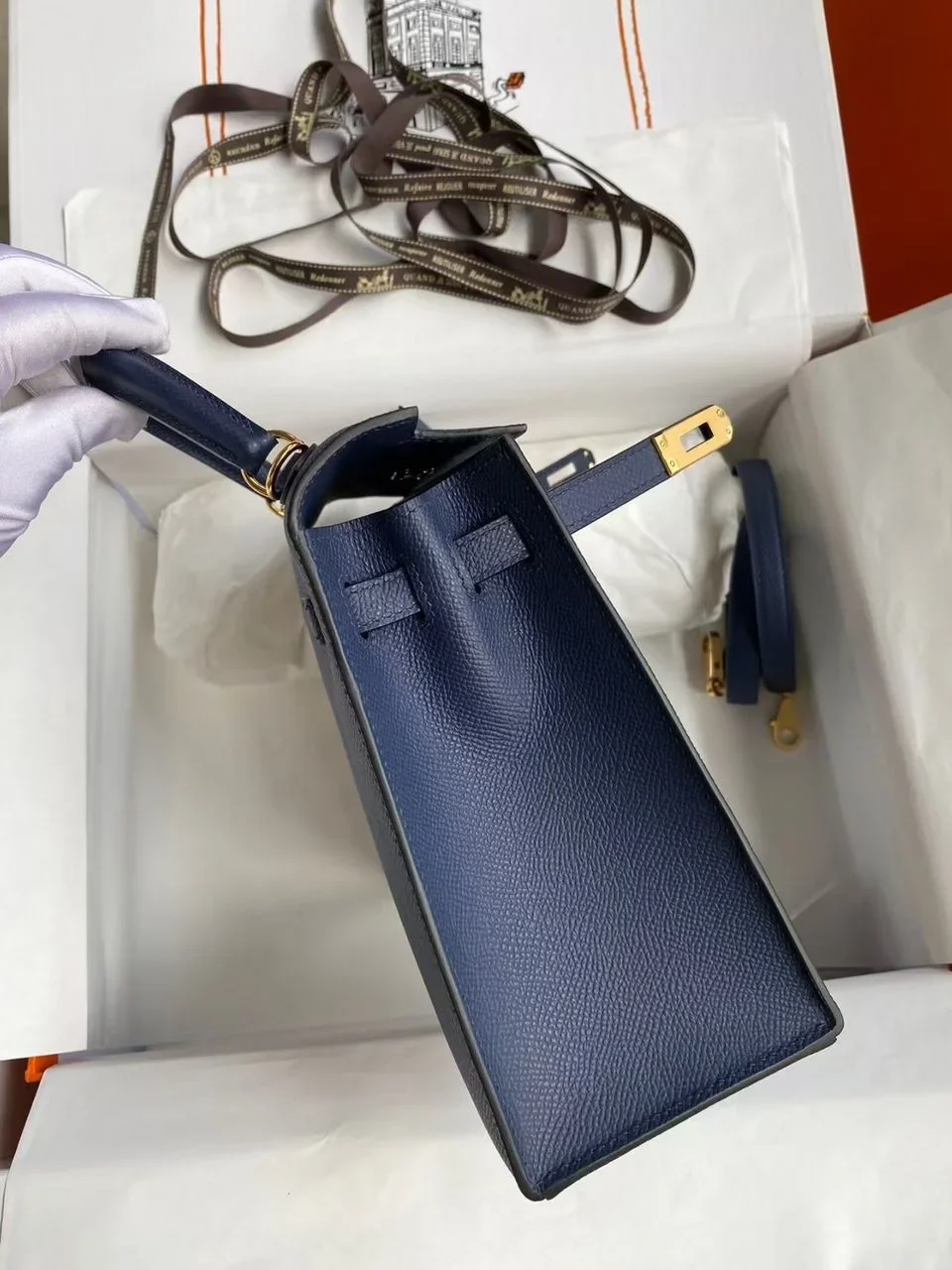 Hermès 25 Sellier Navy Epsom Bag product view 8