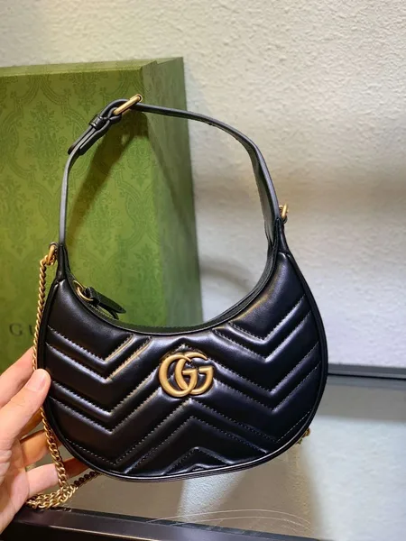 Gucci GG Marmont Half Moon Handbag Black 24 cm product view 6