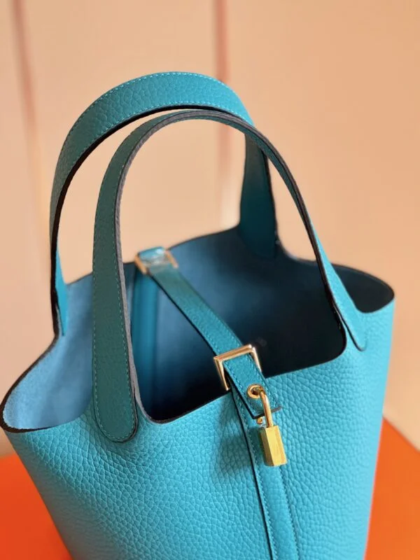 Hermès Picotin 18 Blue Togo Leather Gold Hardware Bag product view 5