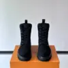 Louis Vuitton Men Black Suede Leather Boots product view 2