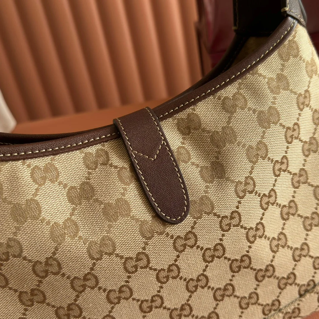 Gucci 25S Jackie Monogram 28 cm In Light Brown Canvas And Calfskin Bag product view 6