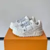 Louis Vuitton Men White Leather Sneakers With Black Splatter product view 3