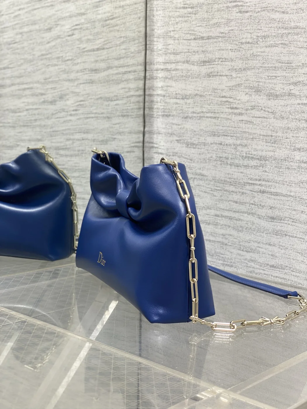 Dior Bow Bag Navy Lambskin product view 5