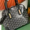 Goyard Alma Vedome Black Handbag With Fabric Wrapped Leather Strap 24 cm product view 6
