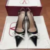 Valentino Women Black Patent Leather Bow Slingback Pumps product view 1