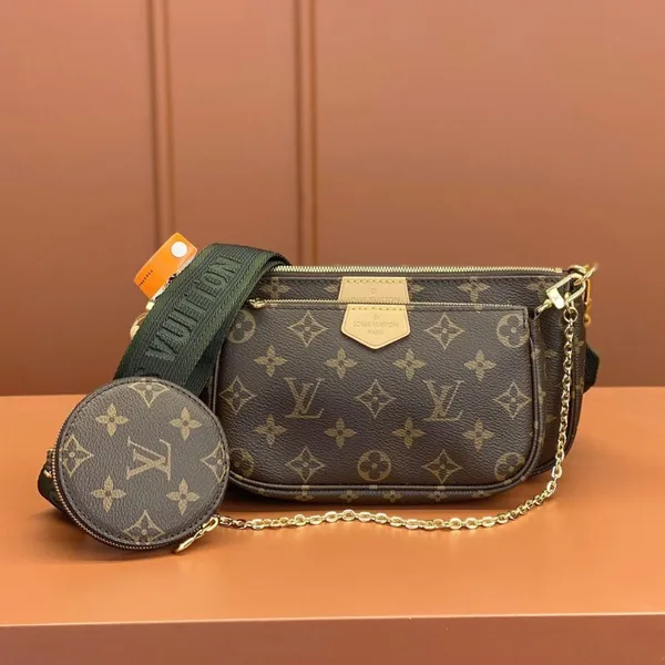 Louis Vuitton Multi Pochette Handle Fabric Green Handbags Monogram product photo
