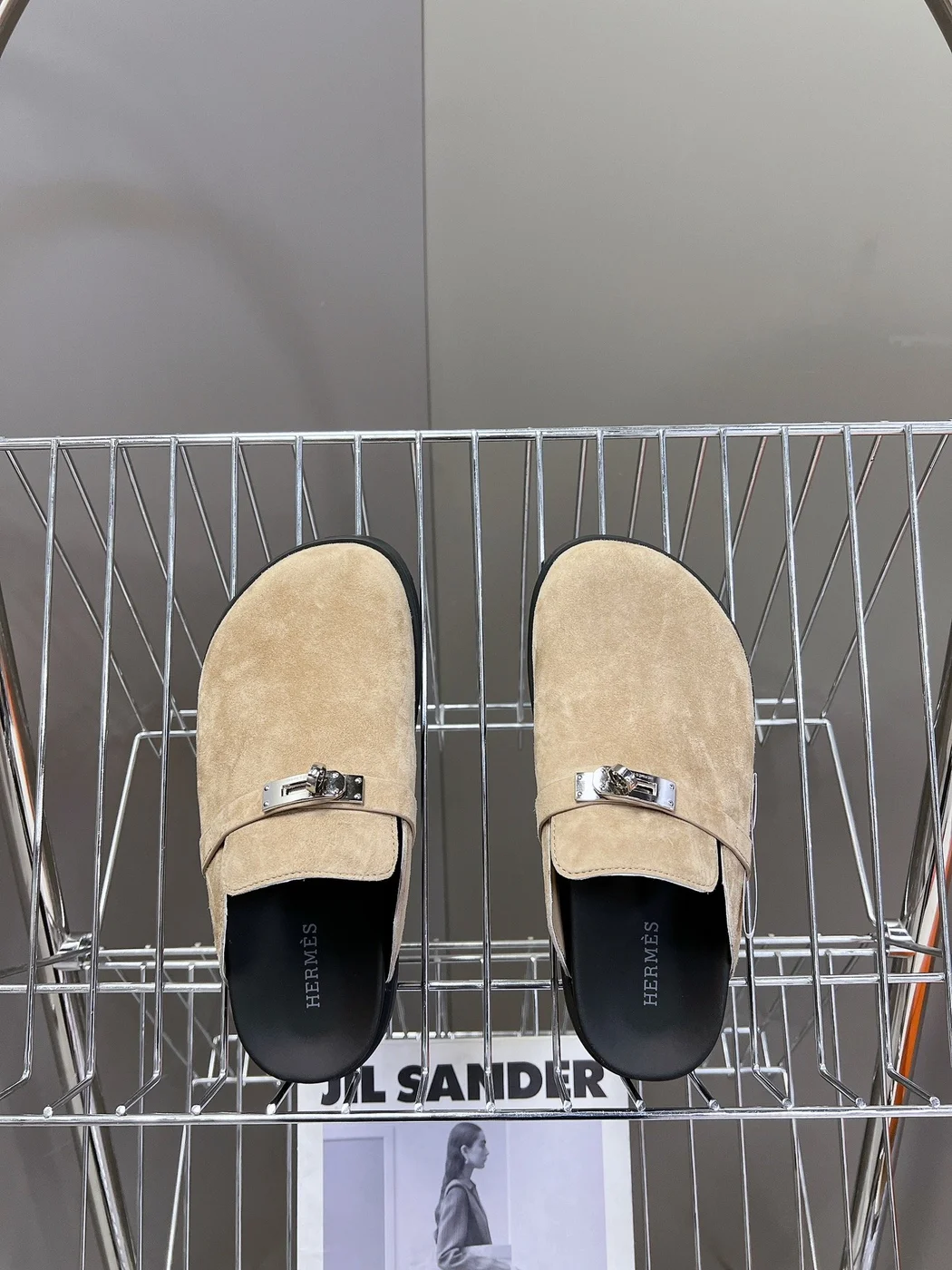 Hermès Women Beige Suede Mules product view 6