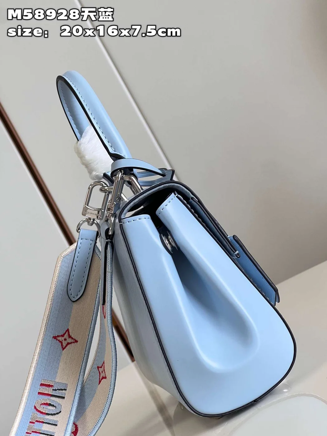 Louis Vuitton Clunny Blue Raised Pattern Handbags 20x16cm product view 4