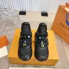 Louis Vuitton Women Black Mesh Multicolor Logo Sneakers product view 3