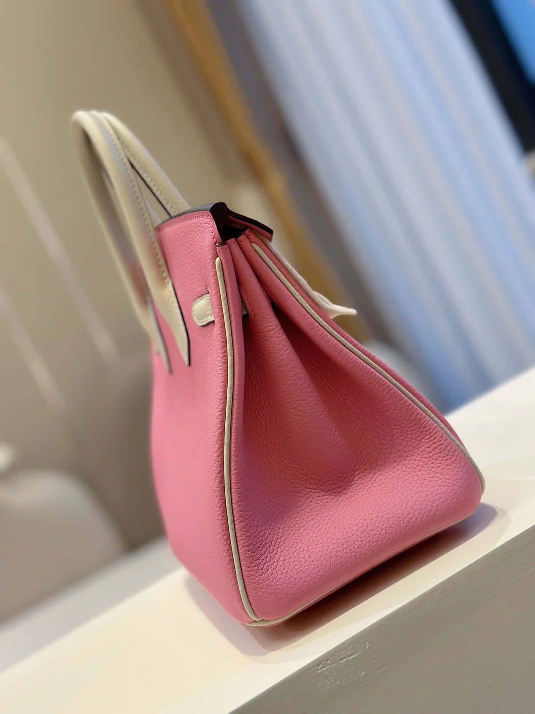 Hermès Birkin 25 Pink/Beige Customize Palladium Hardware Bag product view 3