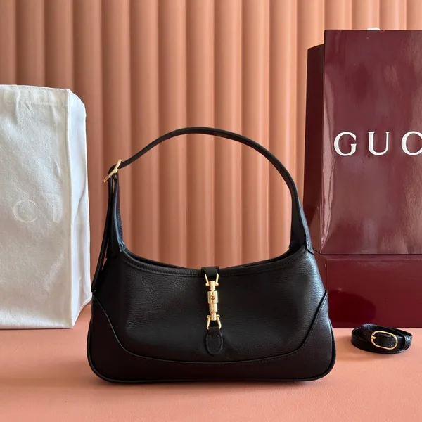 Gucci 26S Jackie Slim Shoulder Bag 27 In Black Calfskin product view 1