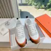 Hermès Women White Brown Leather Mesh Sneakers product view 3