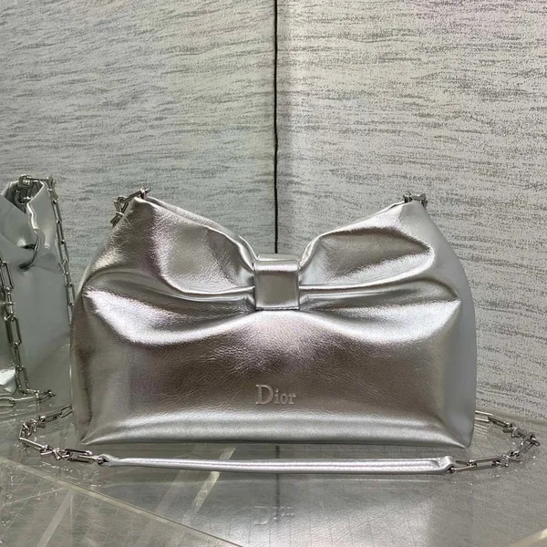 Dior Bow Bag Silver Lambskin product view 1