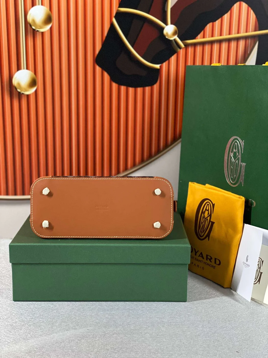 Goyard Alma Vedome Handbag Fabric Wrapped Leather Strap 24 cm product view 5