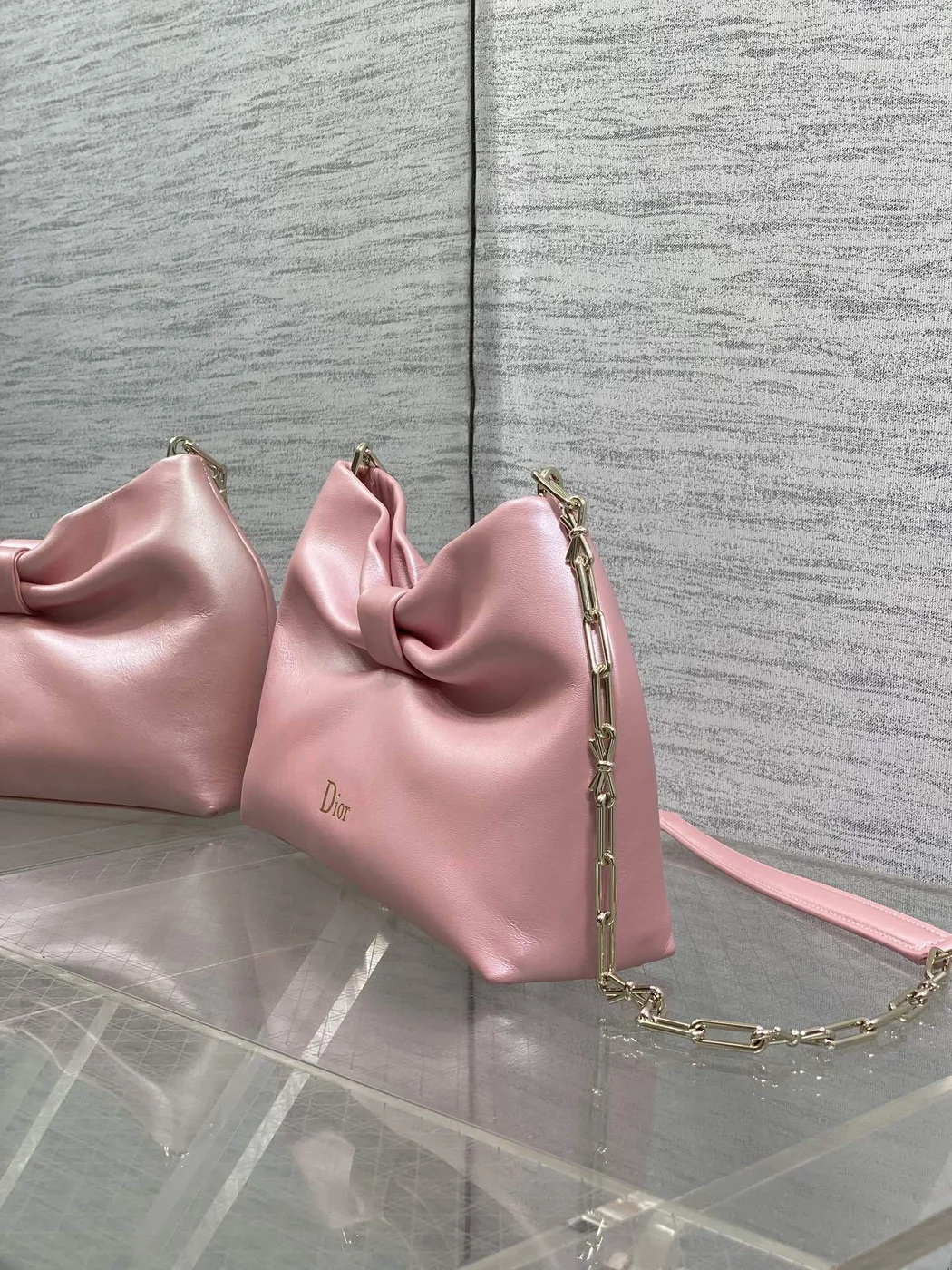 Dior Bow Bag Pink Lambskin product view 4