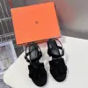 Hermès Women Black Suede Sandals product view 1