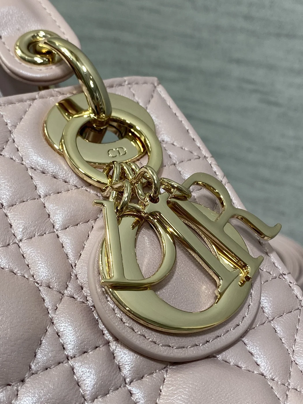 Dior Lady Dior Mini Pink Gold Hardware Bag product view 3