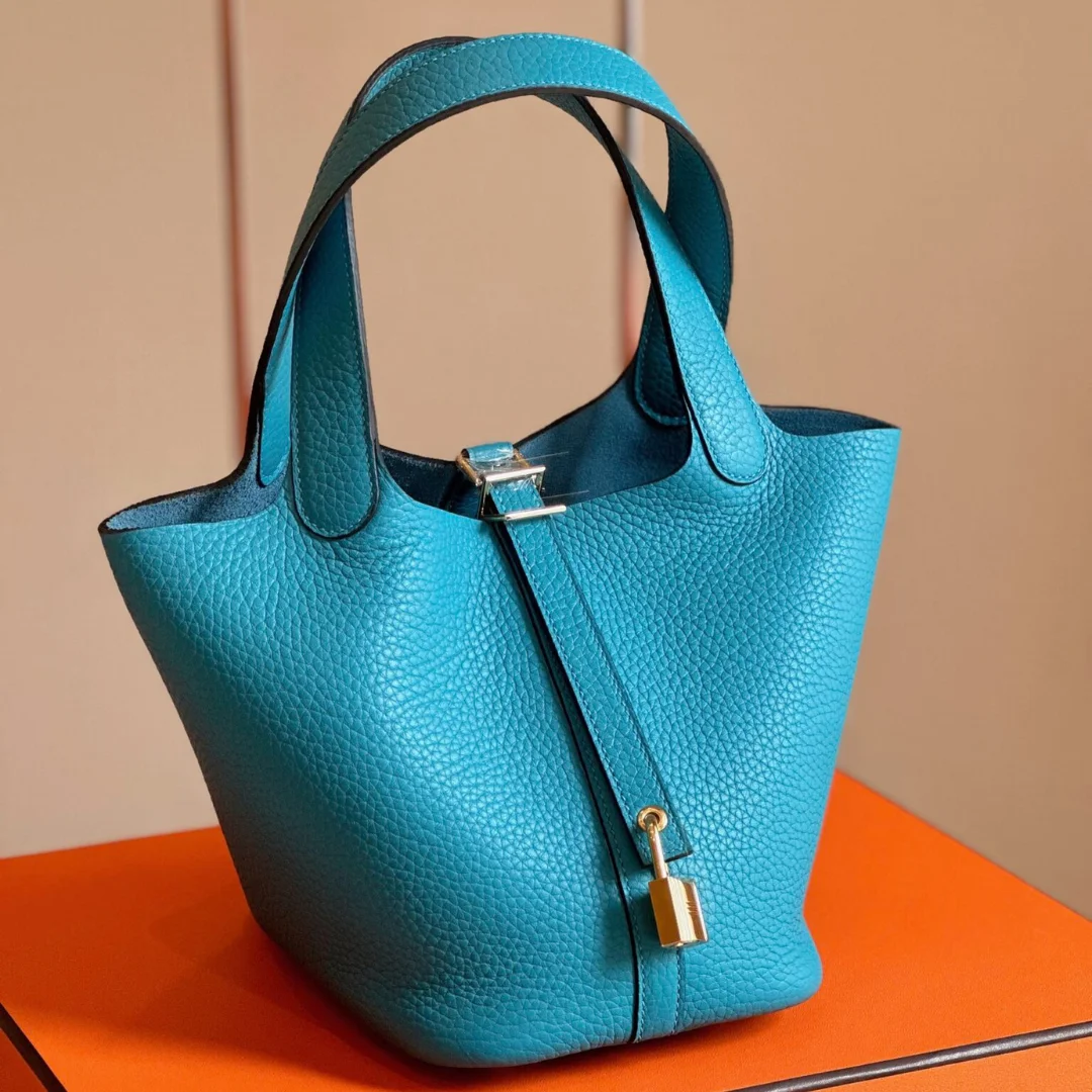 Hermès Picotin 18 Blue Togo Leather Gold Hardware Bag product view 1