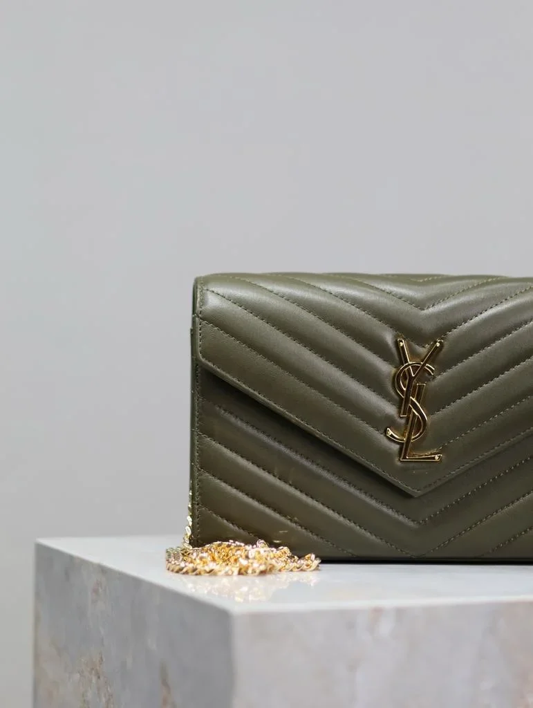Saint Laurent chain wallet dark green Bag product view 3