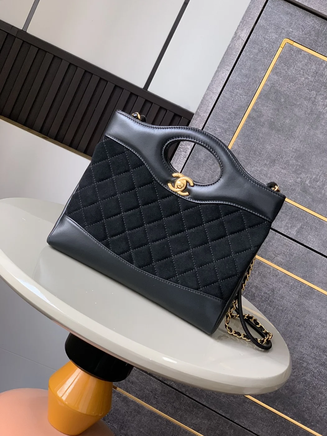 Chanel Calfskin Suede Quilted Mini 31 Shopping Bag product view 2