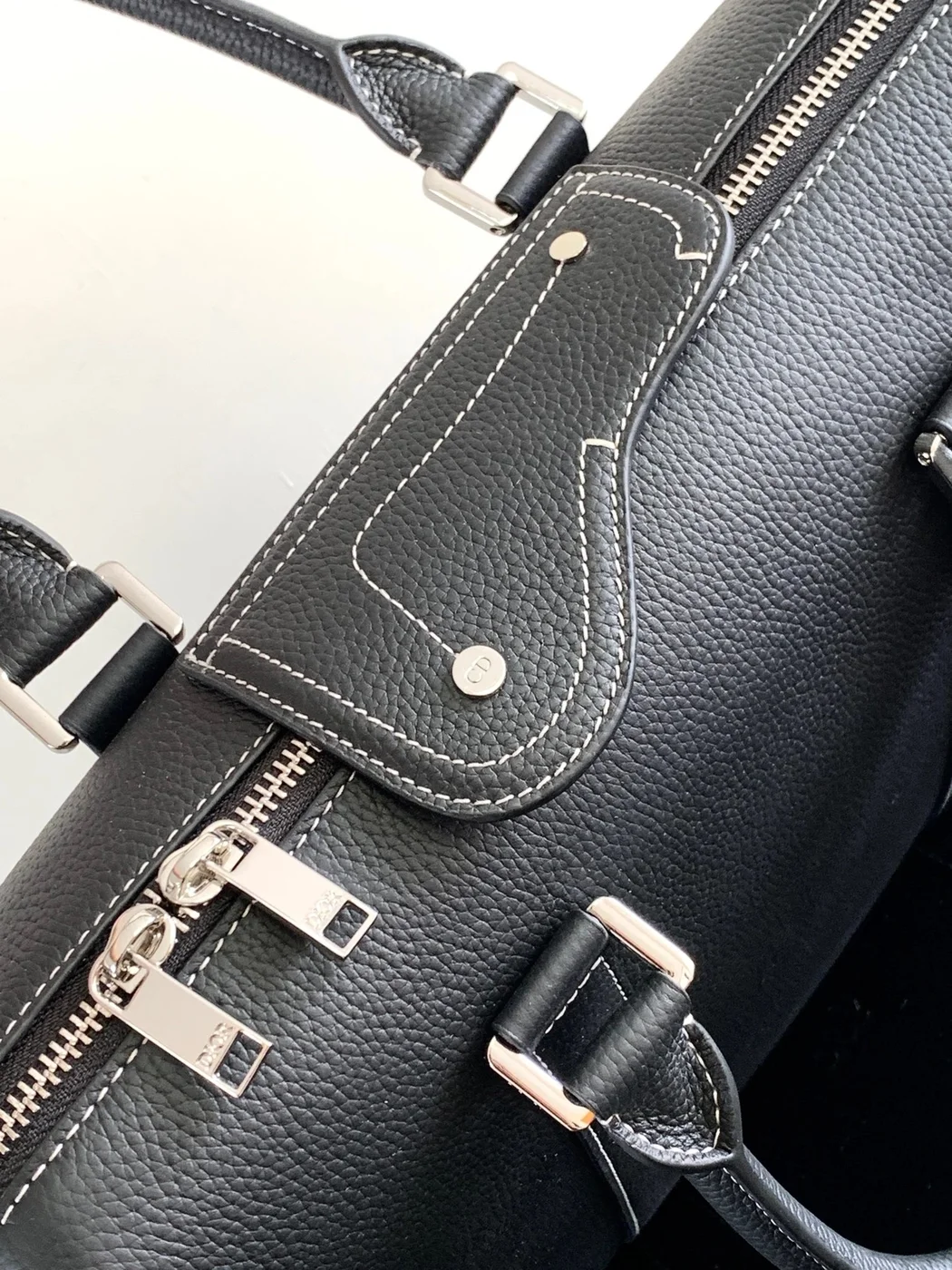 Dior Lingot Briefcase in black grained calfskin leather product view 6