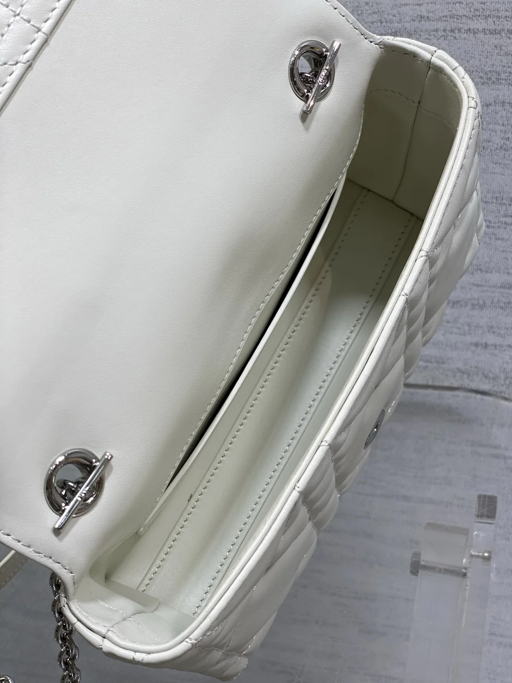 Dior My Dior Mini Bag in White Lambskin product view 6