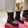 Valentino Women Black Leather Studded Boots product view 1