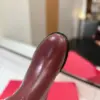 Valentino Women Burgundy Leather Knee High Boots product view 2