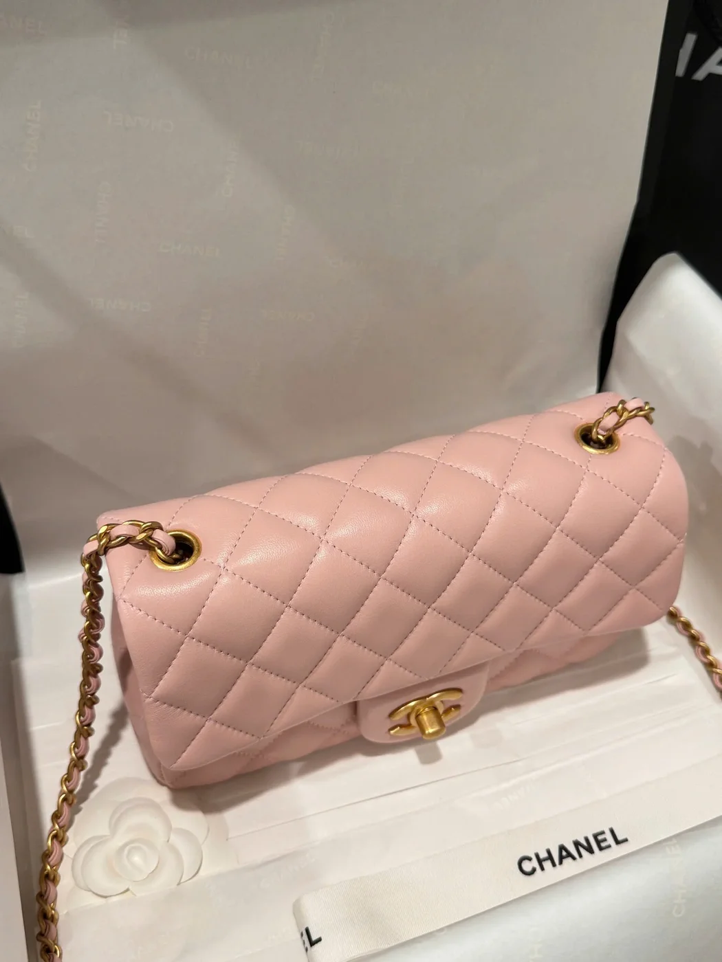 Chanel Classic Flap Mini Light Pink Gold Hardware 20 cm Bag product view 7