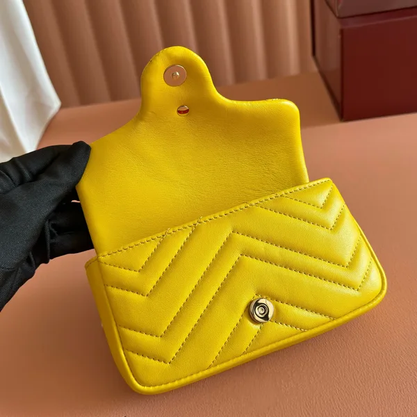 Gucci GG Marmont Bag 16 In Yellow Lambskin product view 4