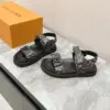 Louis Vuitton Women Black Multi Leather Strap Sandals product view 3